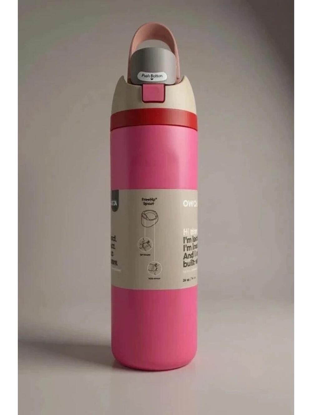 Owala FreeSip Insulated Water Bottle–Hot Pink Leak-Proof Flip Straw-Lid-BPA Free